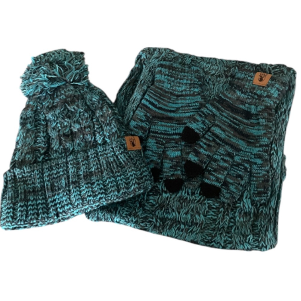 Cozy Winter Teal and Black Winter Set